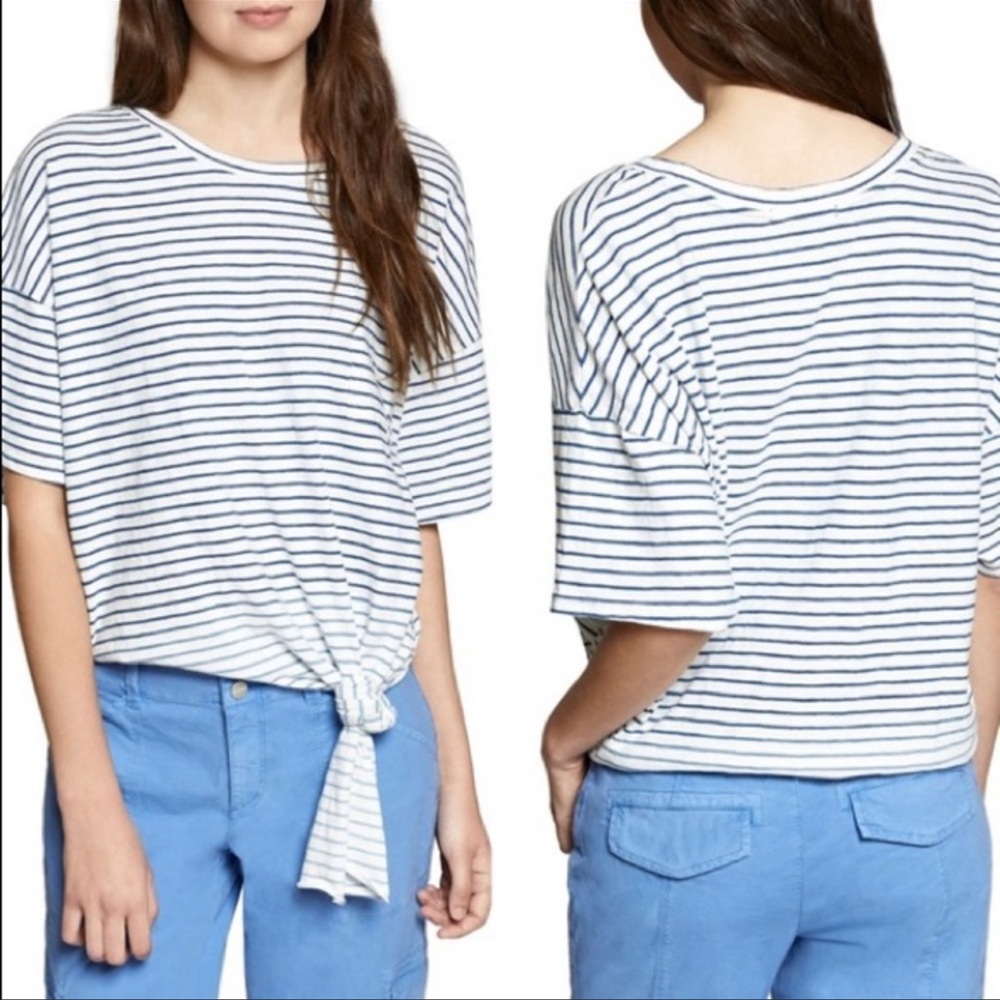 5/$25 Revolve SANCTUARY blue striped ombré tie top